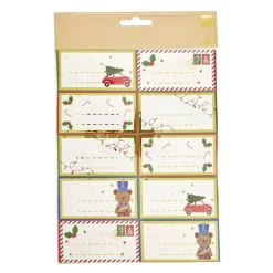 Étiquettes autocollantes Noël x10 motif traditionnel