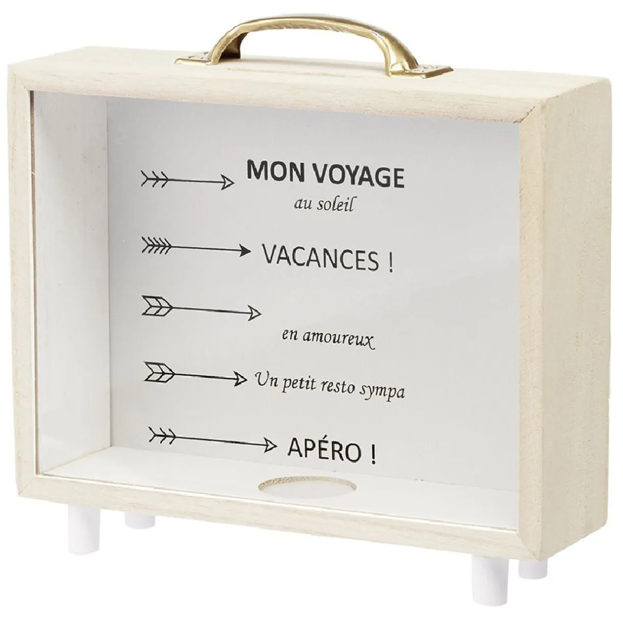 Tirelire bois et verre marron < Gifi Best