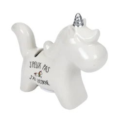 Tirelire licorne céramique blanche