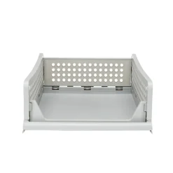 Tiroir de rangement superposable pliant gris 43x33,5x14cm Taille S