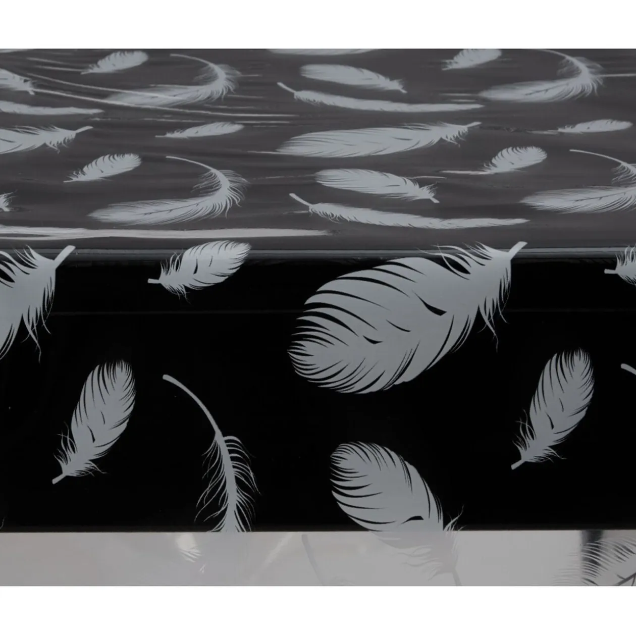 Toile cirée au mètre motif plumes