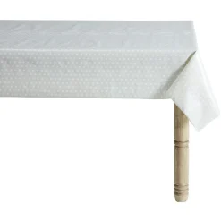 Toile cirée blanche à pois L. 140 cm
