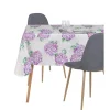 Toile cirée Hortensia fleurie violet fond beige l140cm