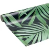 Toile cirée motif tropical noir vert 140 cm