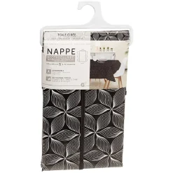 Toile cirée rectangulaire imprimée fleur pvc noir et blanc < Gifi Best