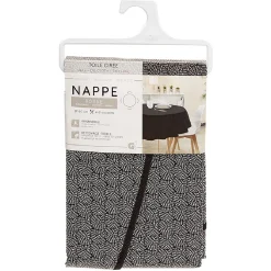 Toile cirée ronde imprimée point noir et gris Ø160 cm < Gifi Hot