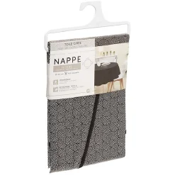 Toile cirée ronde imprimée point noir et gris Ø160 cm < Gifi Hot