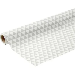 Toile cirée triangle blanc et gris clair L. 140 cm < Gifi