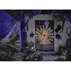Toile d'araignée lumineuse 100 LED orange Ø78cm