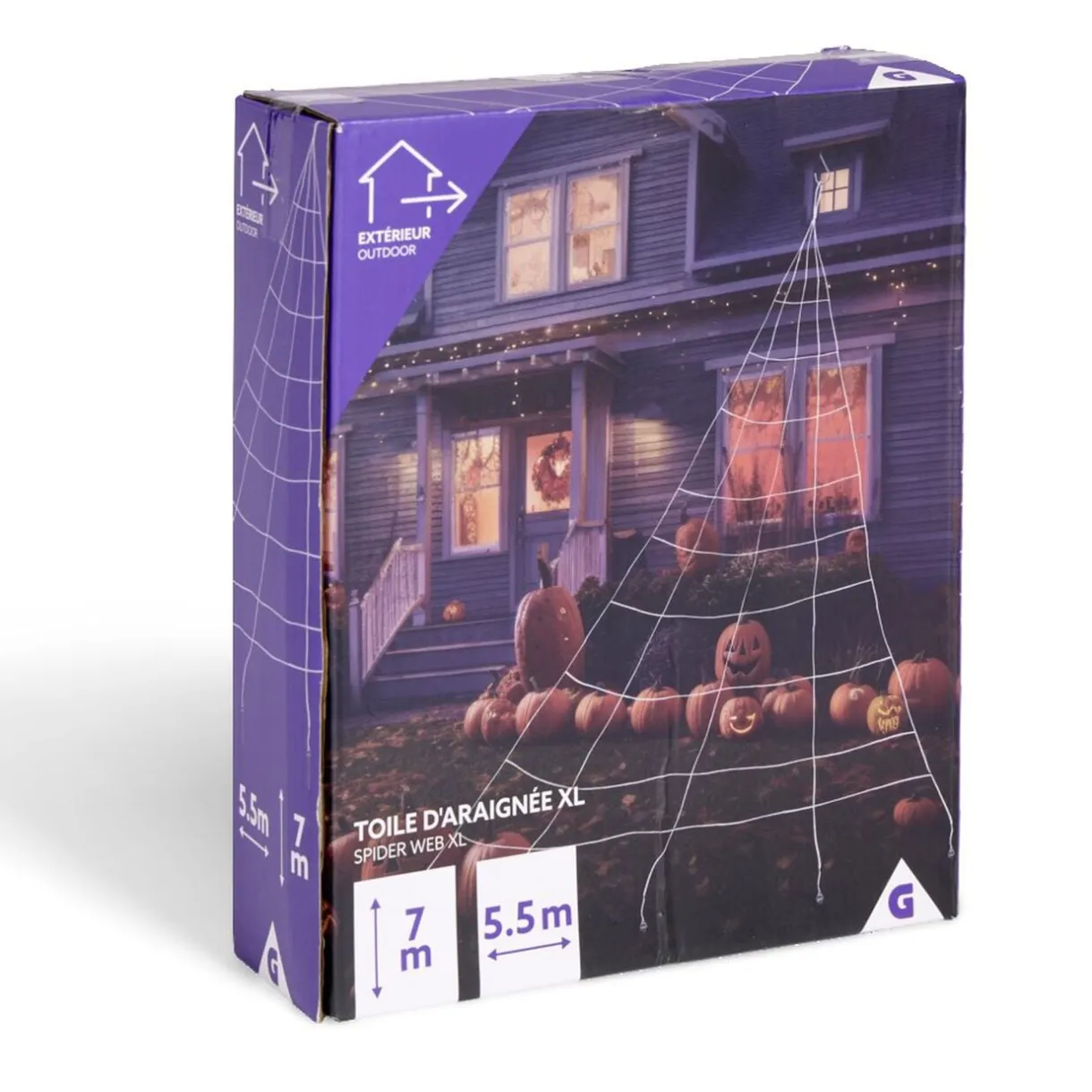 Toile d'araignée XL décoration extérieure Halloween 7x5,5m < Gifi Best