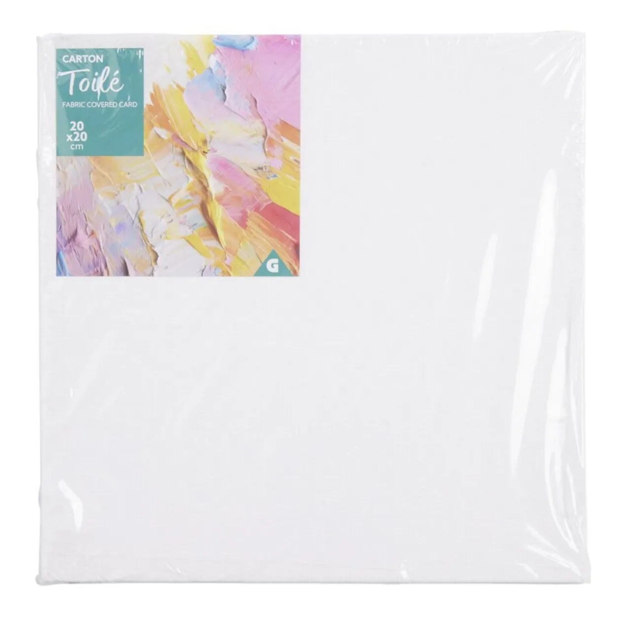 Toile à peindre en carton blanc L20x20cm