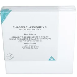 Toile à peindre sur châssis - Lot de 3 dim. 20 x 20 cm < Gifi