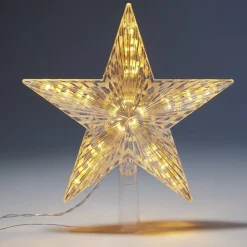 Étoile pour sapin de Noël lumineuse 20 LED blanc chaud H23cm