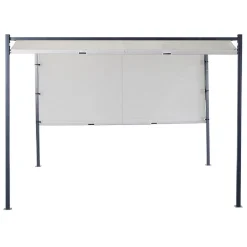 Tonnelle coulissante carrée Nazare gris UPF50+ 298x298xH220cm