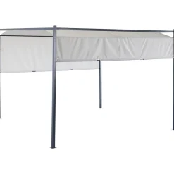 Tonnelle coulissante carrée Nazare gris UPF50+ 298x298xH220cm