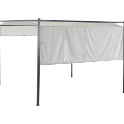 Tonnelle coulissante carrée Nazare gris UPF50+ 298x298xH220cm