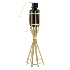 Torche à poser anti-insecte 1 mèche en bambou et métal Ø10xH39,5cm < Gifi Sale