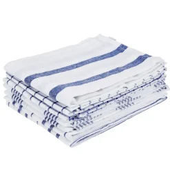 Torchon coton x7 blanc et bleu 50x70cm < Gifi Clearance