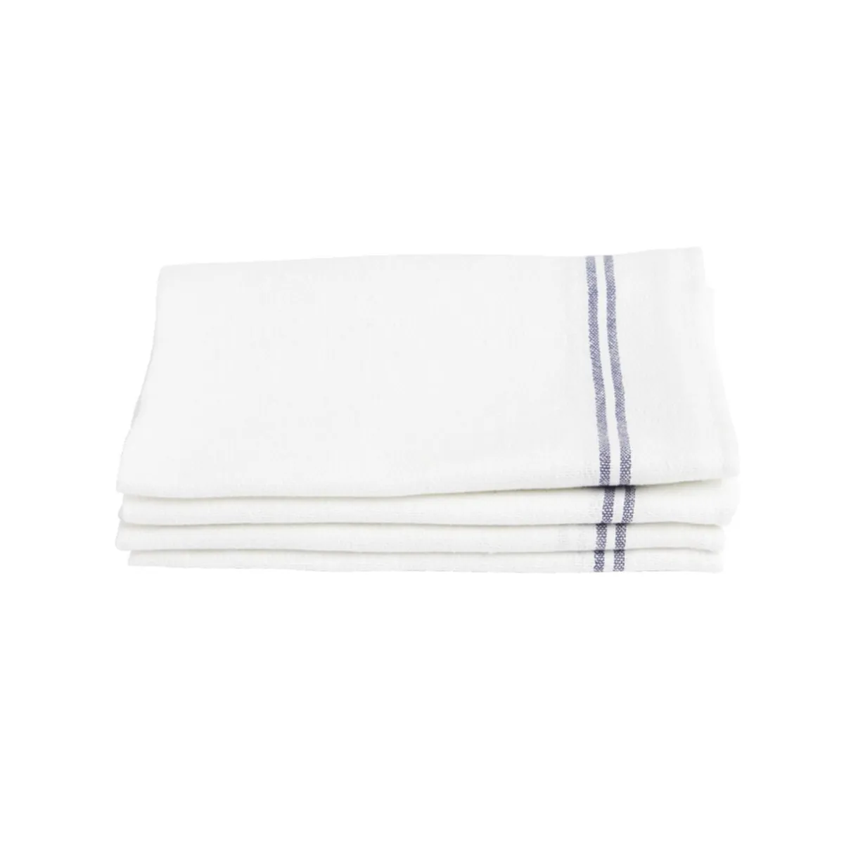 Torchon de cuisine x4 coton blanc liseré rouge ou bleu 46x60cm - 2 modèles < Gifi Outlet