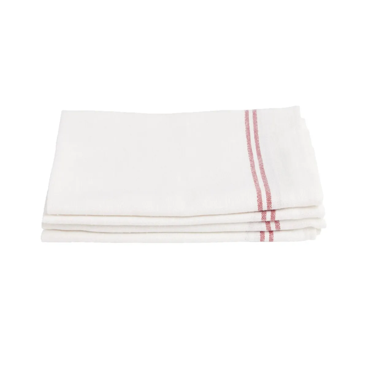 Torchon de cuisine x4 coton blanc liseré rouge ou bleu 46x60cm - 2 modèles < Gifi Outlet