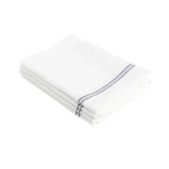 Torchon de cuisine x4 coton blanc liseré rouge ou bleu 46x60cm - 2 modèles < Gifi Outlet