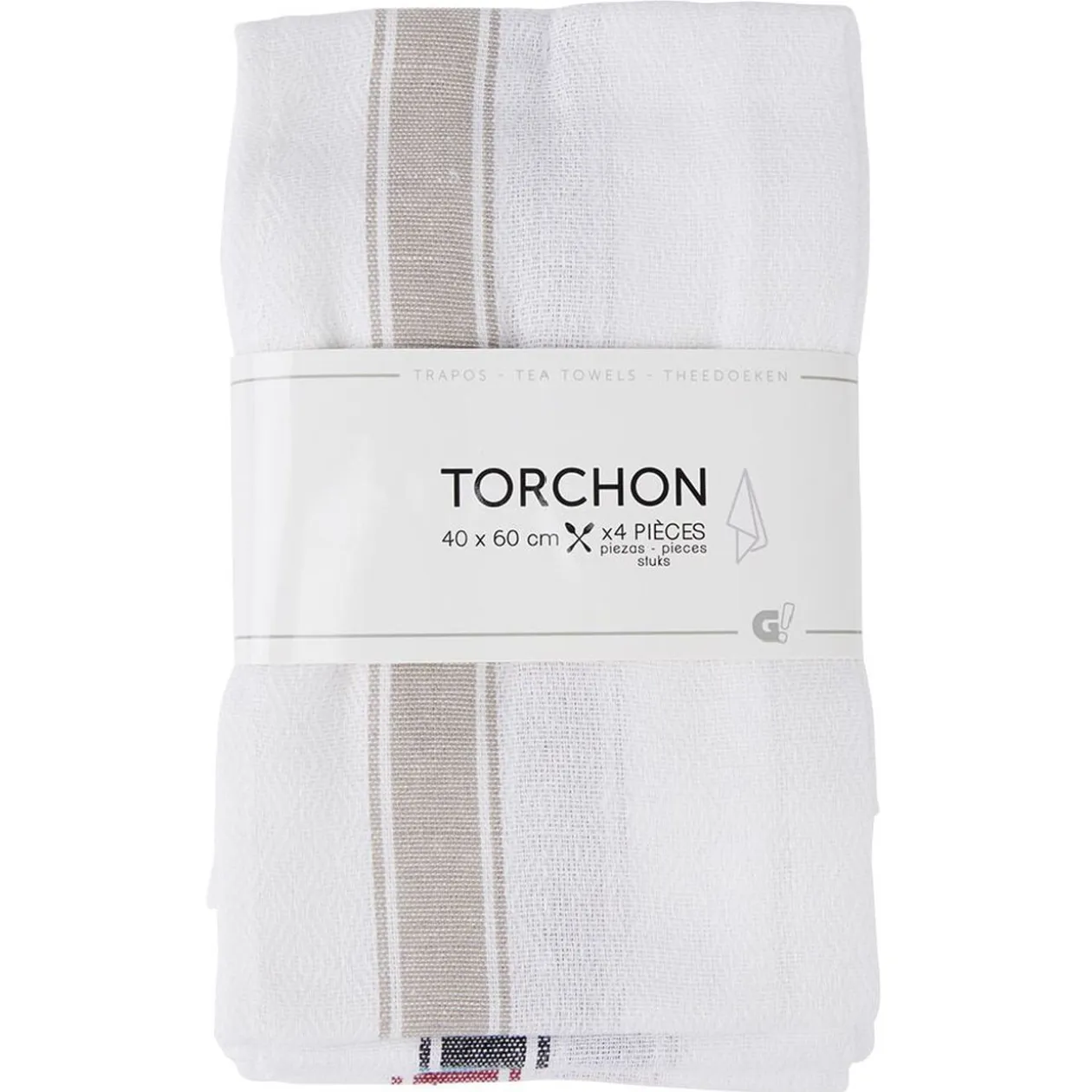Torchon en coton blanc x4 40x60cm