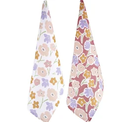 Torchon en coton x2 motif floral 45x65cm < Gifi Online