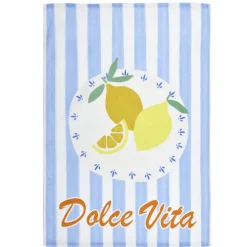 Torchon x2 coton Dolce Vita motif citrons et oranges 45x65cm < Gifi Discount