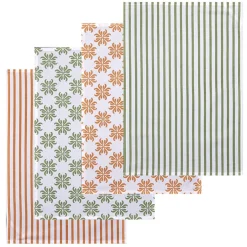 Torchon x4 polycoton imprimé 45x65cm