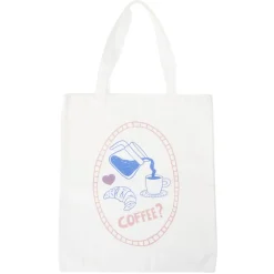 Tote bag polycoton motif déjeuner 36x42cm (2 modèles coffee ou croissant) < Gifi Hot