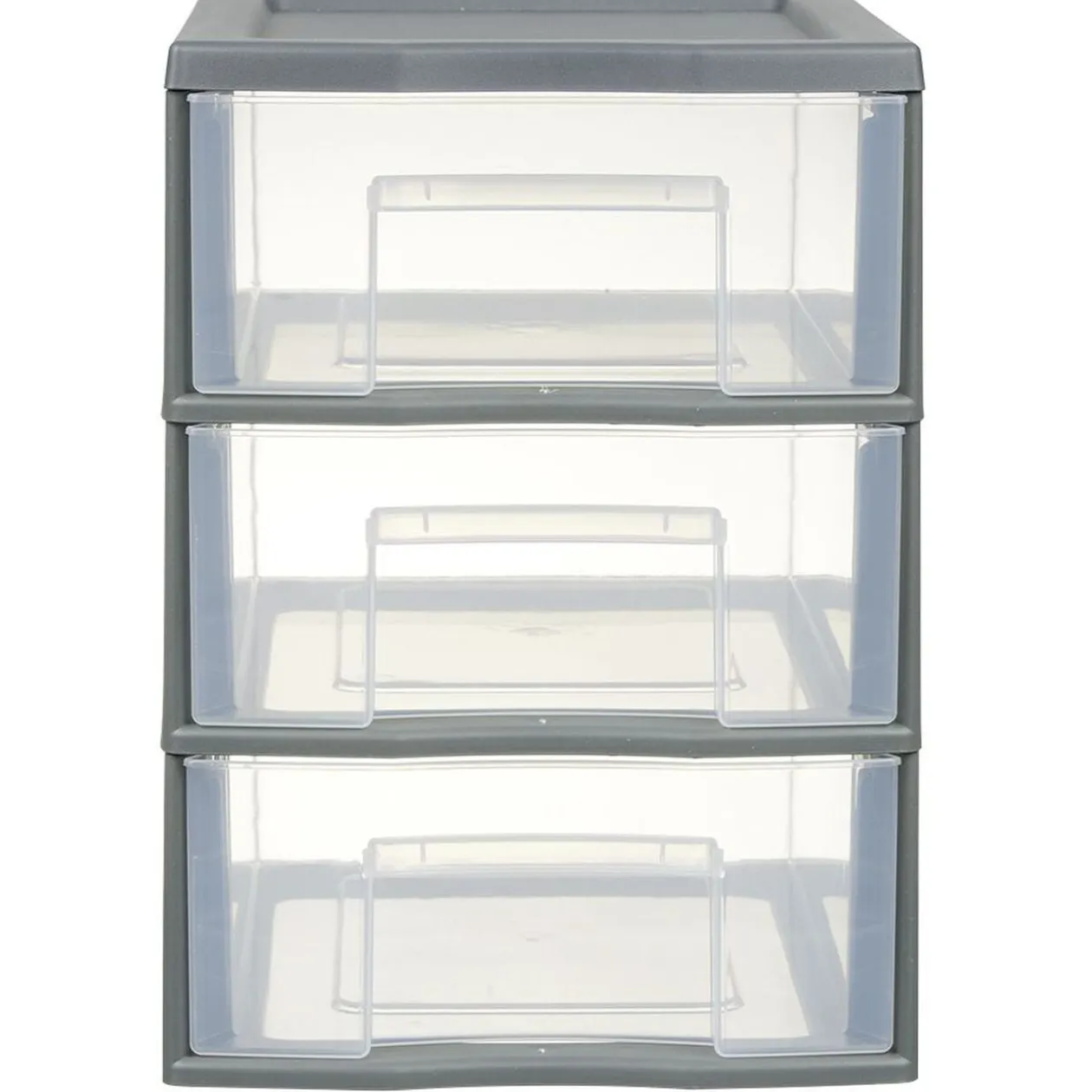 Tour de rangement A5 3 tiroirs grise et transparente 6 L