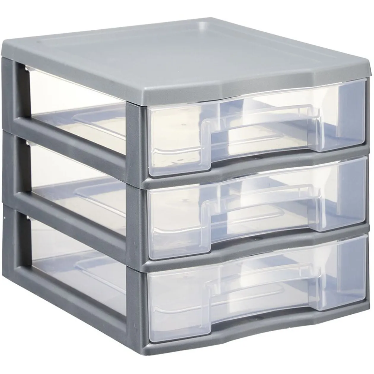 Tour de rangement 3 tiroirs format A6 gris