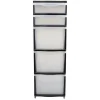 Tour de rangement 5 tiroirs L37xl26,8xH81,5cm
