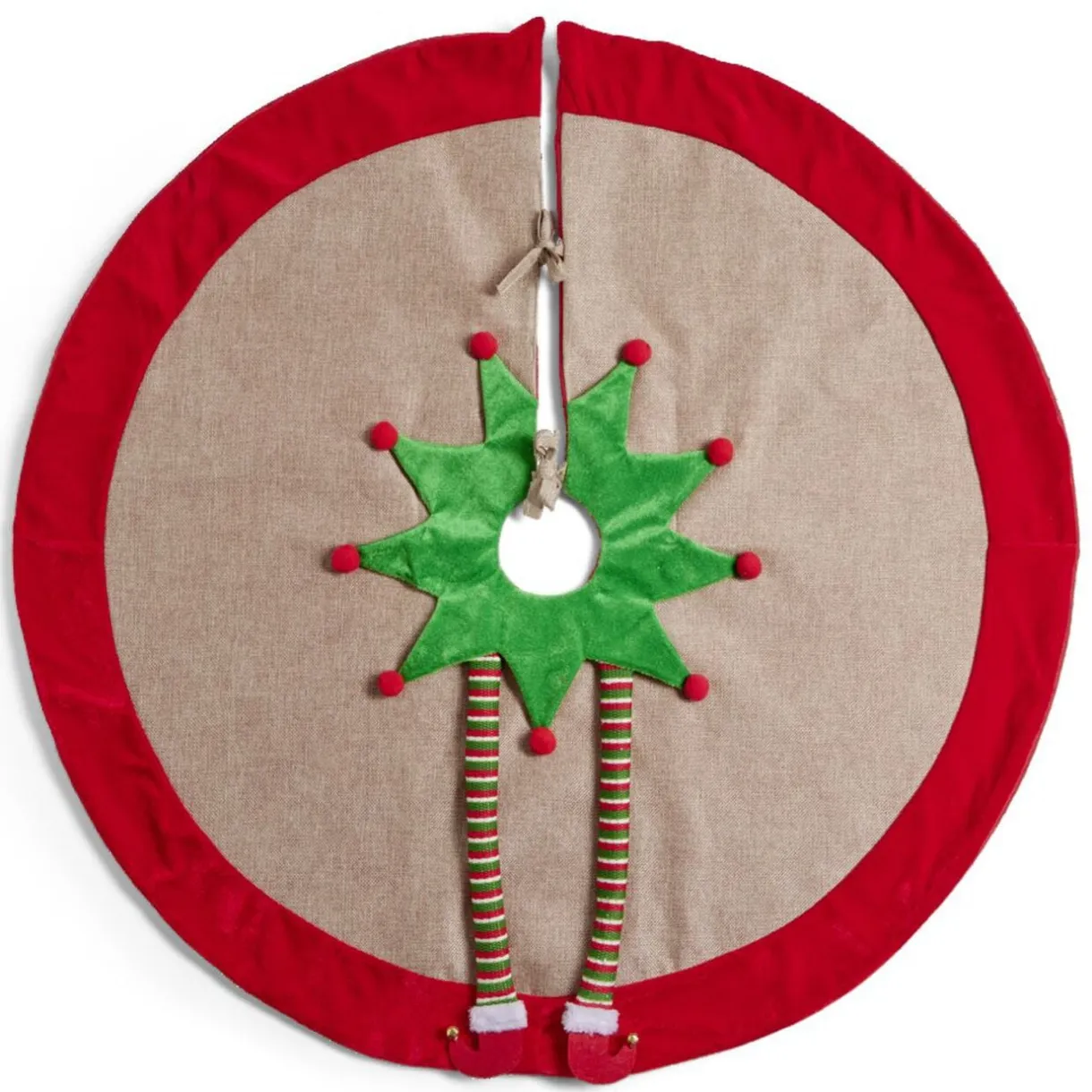 Tour de sapin décor rouge et vert pieds de lutin Ø90cm < Gifi Best