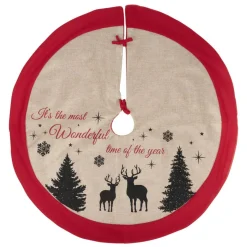 Tour de sapin en jute motif de Noël