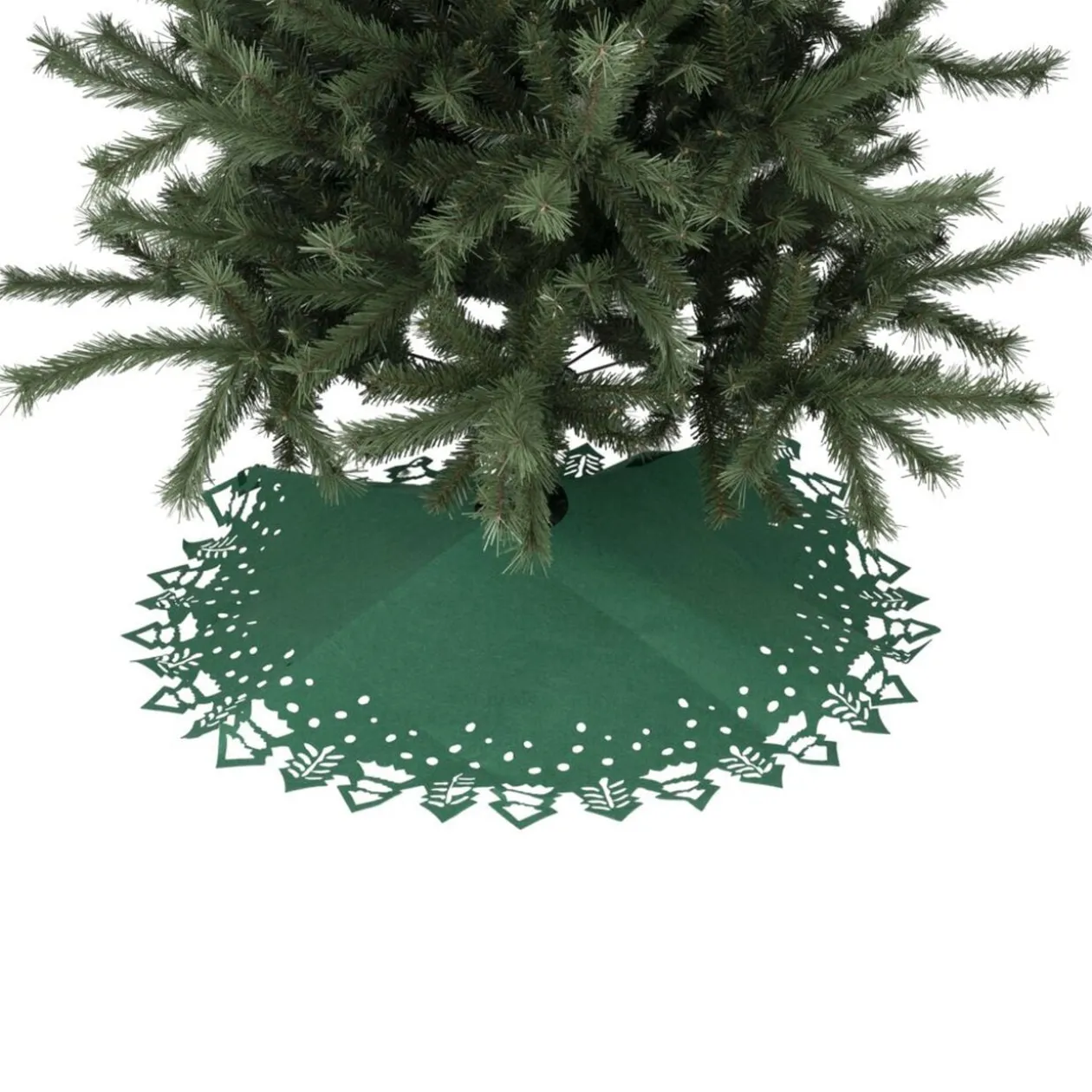 Tour de sapin feutrine motifs ajourés Ø1m - 2 modèles rouge ou vert