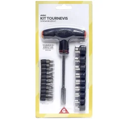 Tournevis à poignée en T avec 20 embouts H15cm < Gifi New
