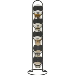 Tour à épices en métal avec 5 pots en verre Ø11xH39cm