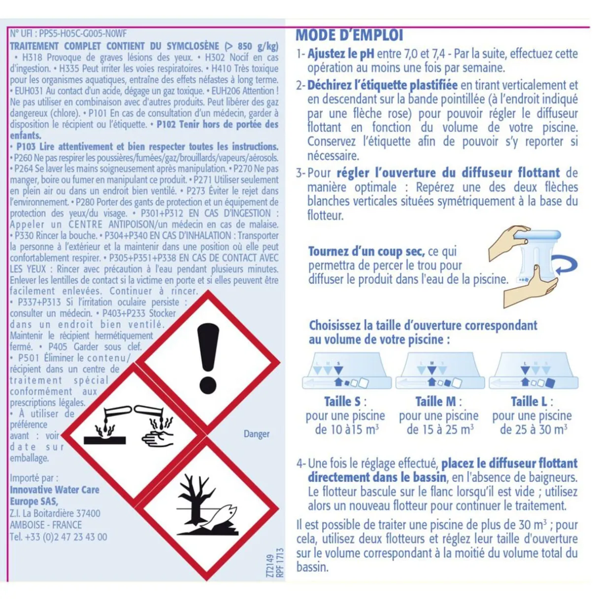 Traitement complet diffuseur flottant Marina 750g < Gifi