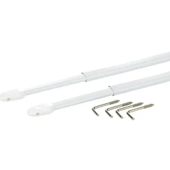 Tringle de vitrage Extensible 50-80 cm métal blanc x2