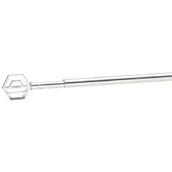 Tringle extensible vitrage décor hexagone gris chromé brossé L40/60cm