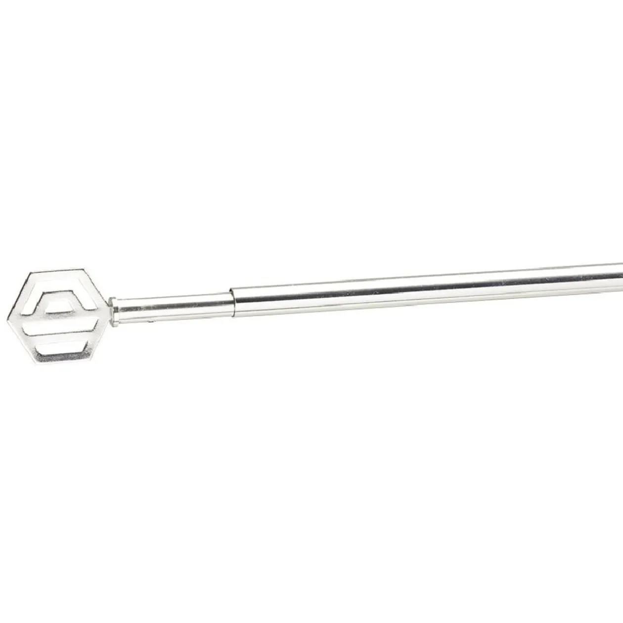 Tringle extensible vitrage décor hexagone gris chromé brossé L40/60cm