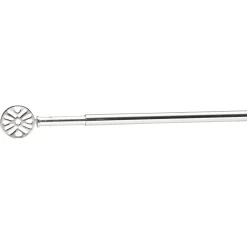 Tringle extensible vitrage décor bilboa gris chromé brossé L80/110cm