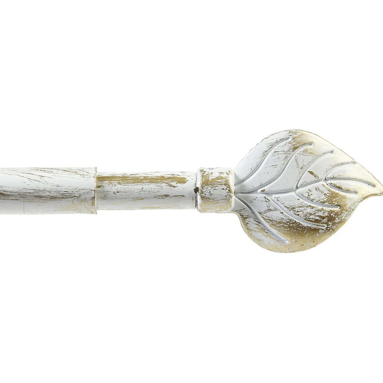 Tringle à vitrage Extensible 60-80 cm embout feuille blanc vieilli < Gifi Best
