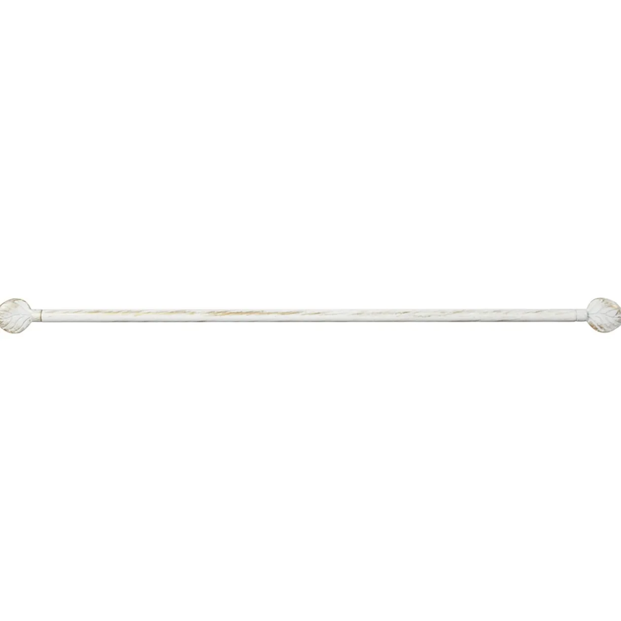 Tringle à vitrage Extensible 40-60 cm embout feuille blanc vieilli