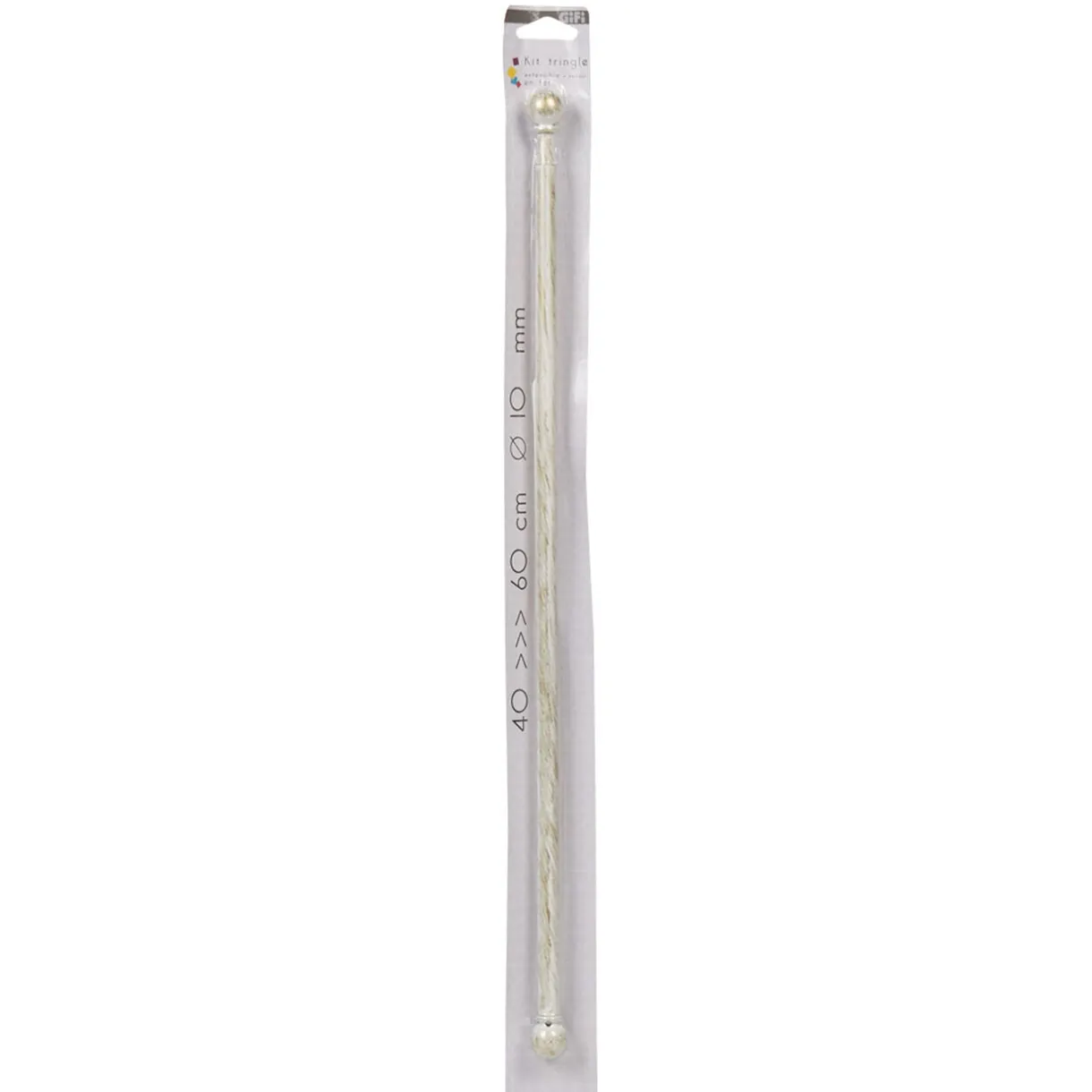 Tringle à vitrage Extensible 40-60 cm embout boule blanc vieilli < Gifi Hot