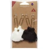 Trombone fer x4 avec pompon noir et blanc < Gifi
