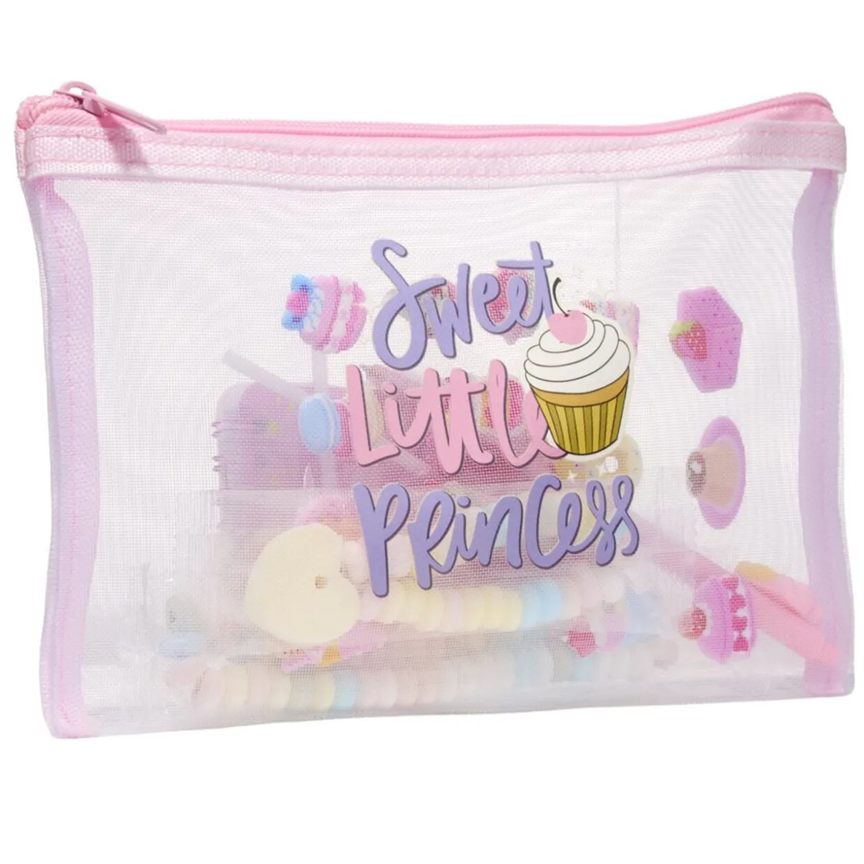 Trousse avec bonbons 50g et accessoires princesse 14,5x22,5cm (2 modèles)