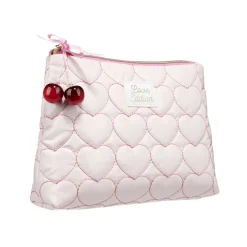 Trousse de toilette coton motif coeur rose 15,5x21cm < Gifi Best