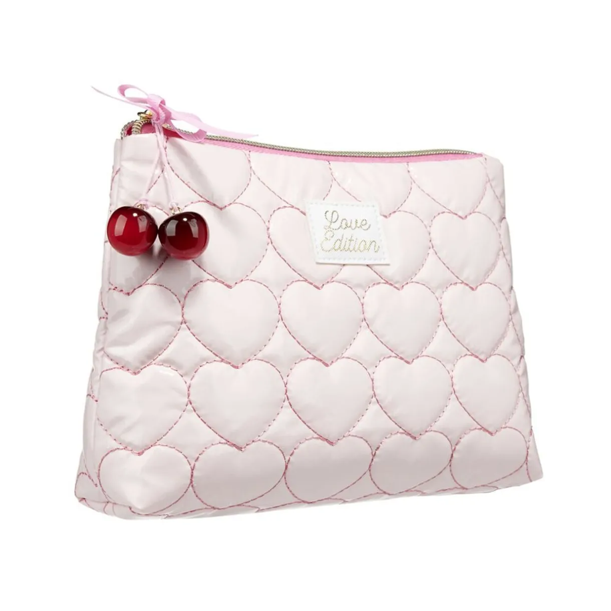 Trousse de toilette coton motif coeur rose 15,5x21cm < Gifi Best
